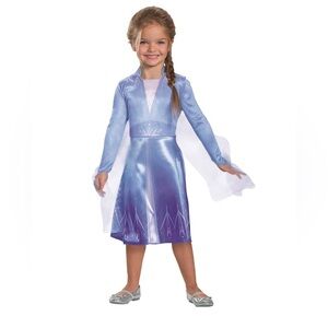 Disney Elsa Frozen 2 Classic Girls' Halloween Costume Blue, X-Small (3T-4T)